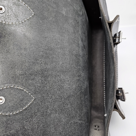 Cambridge Satchel Leather Crossbody Bag Graphite Black Metallic Glitter Sparkle - Picture 12 of 15